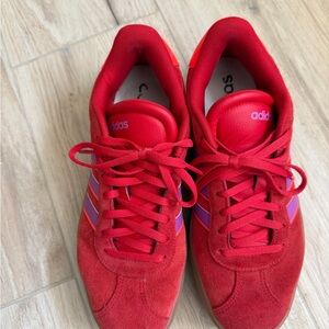 Adidas Scarlet and Violet Sneakers
